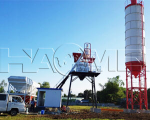 An HZS50 ready mix concrete plant