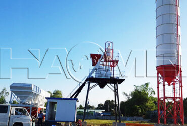 An HZS50 ready mix concrete plant